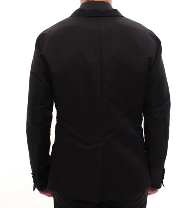 Shop Dolce & Gabbana Elegant Black Silk Slim Fit Men's Blazer