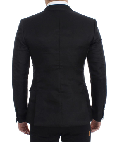 Shop Dolce & Gabbana Black Silk Slim Fit Men's Blazer