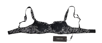 Shop Dolce & Gabbana Black Silk White Lace Stretch Underwear Women's Bra