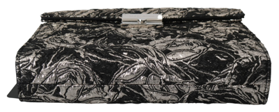 Shop Dolce & Gabbana Black Silver Jacquard Leather Document Briefcase Women's Bag
