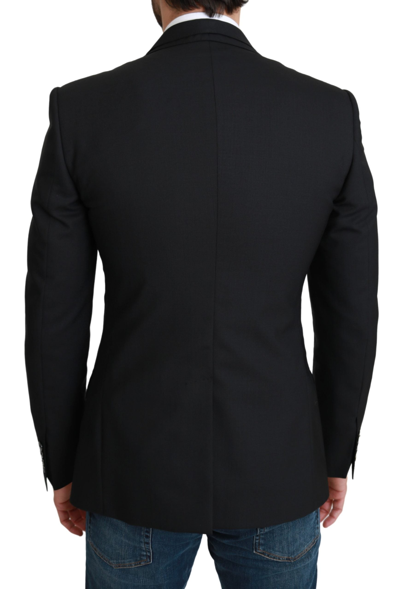 Dolce & Gabbana Black Single Breasted Formal Wool Blazer In Black