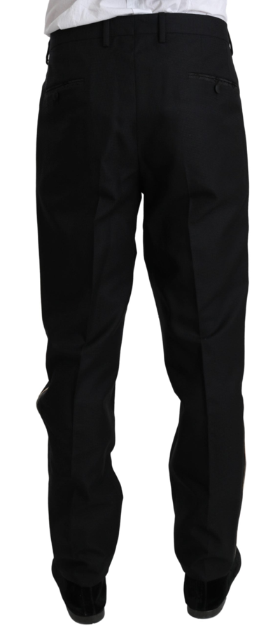 Shop Dolce & Gabbana Elegant Black Silk-blend 3 Piece Men's Suit