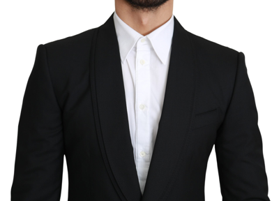 Dolce & Gabbana Black Single Breasted Formal Wool Blazer In Black
