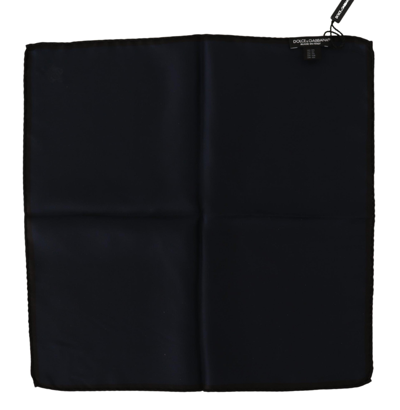 Dolce & Gabbana Elegant Silk Black Pocket Square Handkerchief In Black