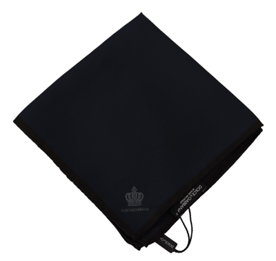 Dolce & Gabbana Elegant Silk Black Pocket Square Handkerchief In Black