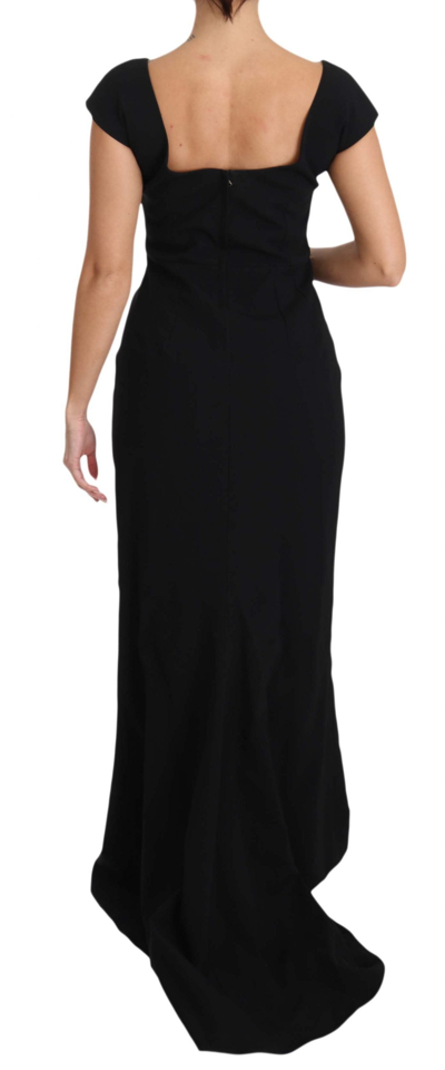 Shop Dolce & Gabbana Black Stretch Fit Flare Gown Women's Maxi