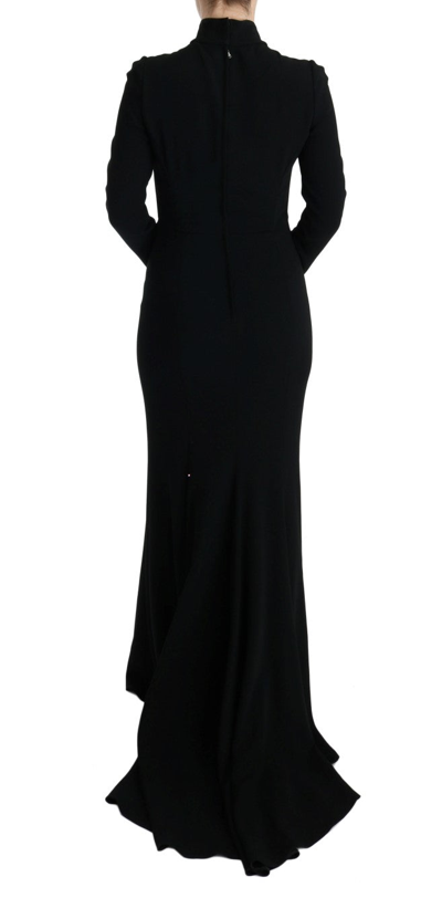Shop Dolce & Gabbana Black Stretch Long Gown Sheath Women's Dress