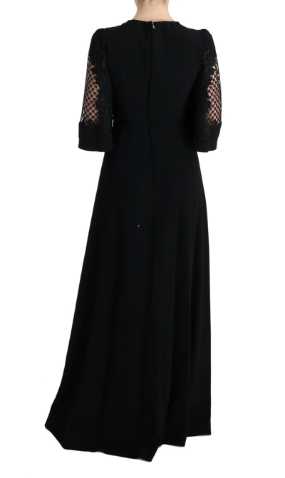 Shop Dolce & Gabbana Black Stretch Shift Long Maxi Women's Dress