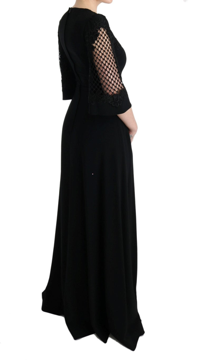 Shop Dolce & Gabbana Black Stretch Shift Long Maxi Women's Dress