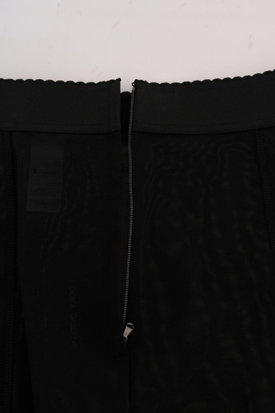 Shop Dolce & Gabbana Black Stretch Straight Pencil Women's Skirt