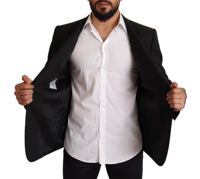 Shop Dolce & Gabbana Elegant Slim Fit Martini Blazer Men's Jacket In Black