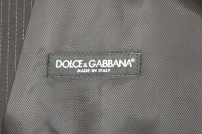 Shop Dolce & Gabbana Black Striped Wool Single Breasted Men's Vest