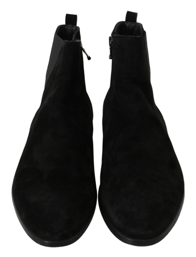 Shop Dolce & Gabbana Black Suede Leather Chelsea Boots Men's Shoes