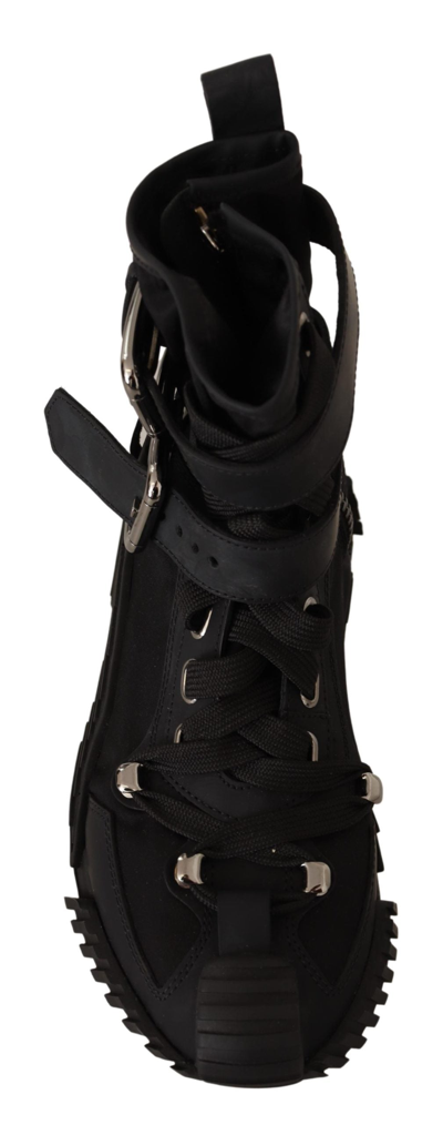 Shop Dolce & Gabbana Black Trekking Boots High Cut Sneakers Women's Shoes