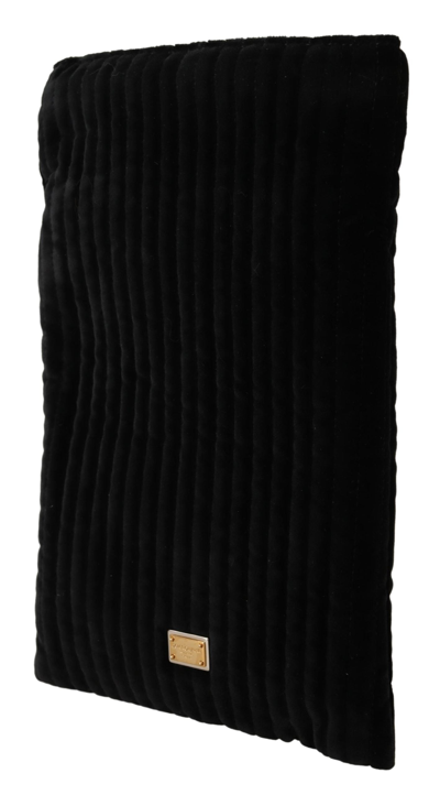 Shop Dolce & Gabbana Elegant Velvet Quilted Glasses Holder Women's Bag In Black