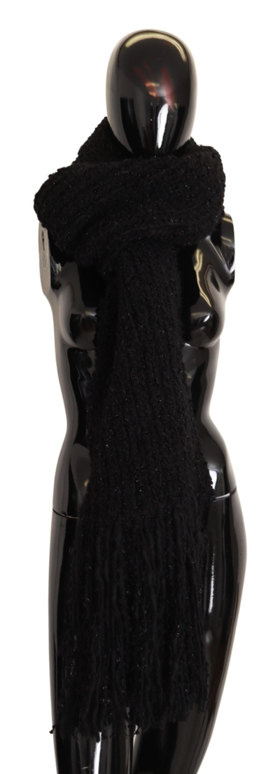 Shop Dolce & Gabbana Elegant Black Wool-blend Designer Women's Scarf