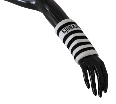 Shop Dolce & Gabbana Black White 1 Psc Wool Arm Warmer Dgmillennials  Women's Gloves