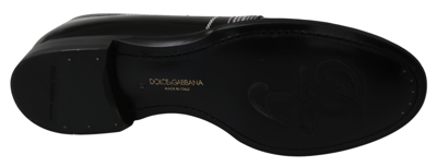 Shop Dolce & Gabbana Black White Leather Slippers Loafers Men's Shoes