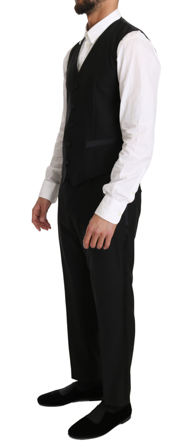 Shop Dolce & Gabbana Sleek Black Slim Fit Formal Men's Vest