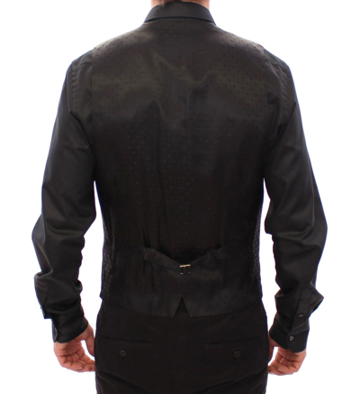 Shop Dolce & Gabbana Black Wool Formal Dress Vest Gilet Men's Weste
