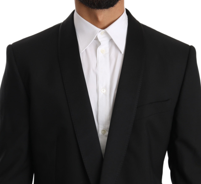 Shop Dolce & Gabbana Black Wool One Button Slim Martini Men's Suit