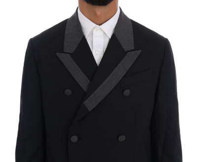 Shop Dolce & Gabbana Black Wool Stretch 3 Piece Two Button Men's Suit