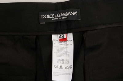 Shop Dolce & Gabbana Black Wool Stretch Dress Women's Pants