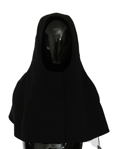 Shop Dolce & Gabbana Black Wool Whole Head Hooded Scarf Women's Hat