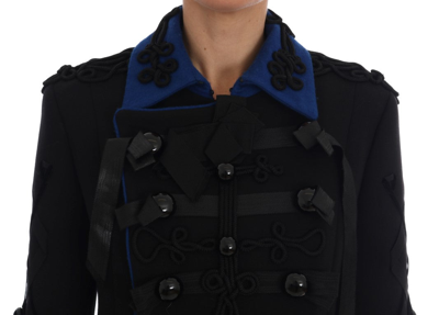 Shop Dolce & Gabbana Black Wool Trench Women's Jacket