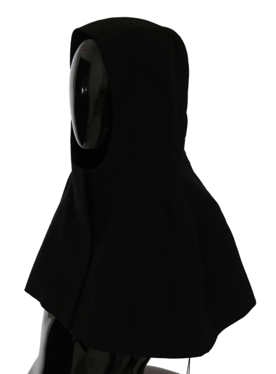 Shop Dolce & Gabbana Black Wool Whole Head Hooded Scarf Women's Hat