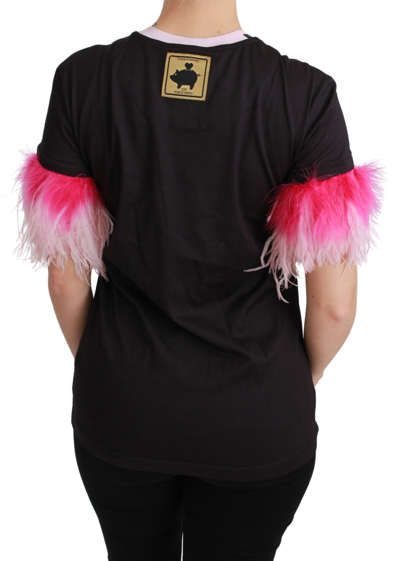 Dolce & Gabbana Black Year Of The Pig Top Cotton  T-shirt In Black