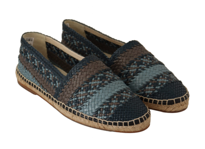 Shop Dolce & Gabbana Blue Gray Slip On Buffalo Espadrille Men's Shoes