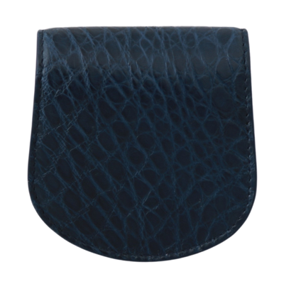Shop Dolce & Gabbana Elegant Blue Caimano Leather Condom Case Men's Wallet