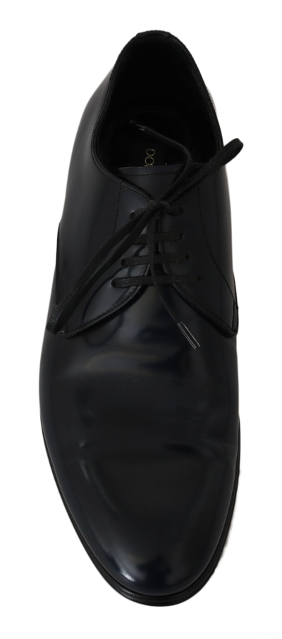 Shop Dolce & Gabbana Blue Leather Dress Derby Formal Mens Men's Shoes