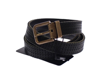 Shop Dolce & Gabbana Blue Leather Logo Men's Belt