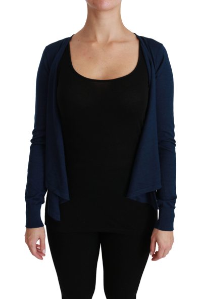 Shop Dolce & Gabbana Blue Long Sleeve Cardigan Vest Cashmere Women's Sweater
