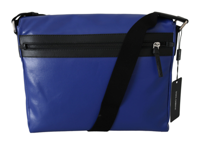 Shop Dolce & Gabbana Blue Shoulder Cotton Sling Crossbody Messenger Men's Bag