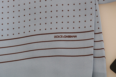 Shop Dolce & Gabbana Blue Silk Polka Dot Men's Scarf