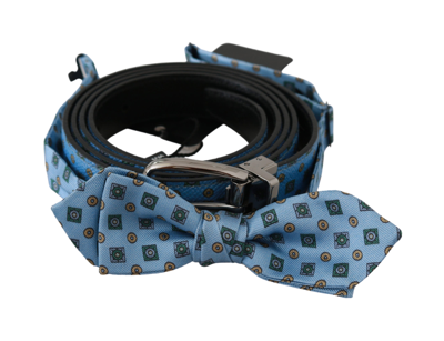Shop Dolce & Gabbana Blue Waist Men Leather Tie Silk Belt And Men's Tie.