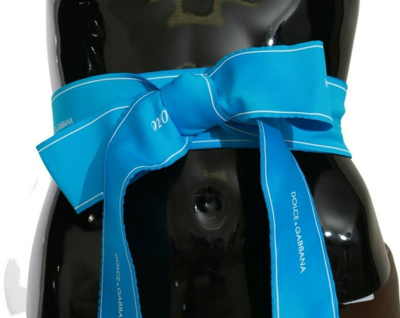 Shop Dolce & Gabbana Blue Waist Ribbon Wide Bow Women's Belt