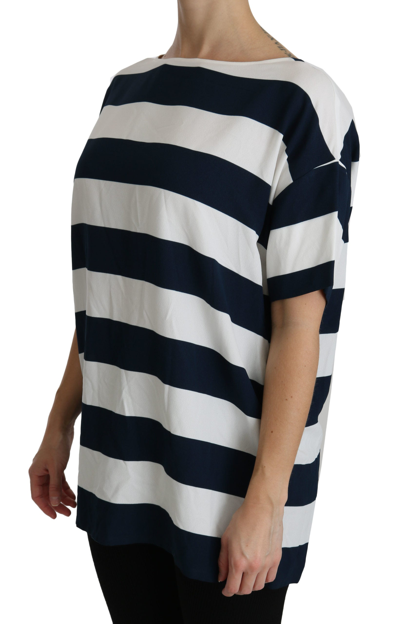 Shop Dolce & Gabbana Blue White Stripes Blouse Top Women's T-shirt