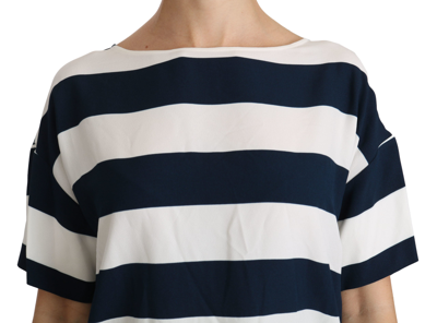 Shop Dolce & Gabbana Blue White Stripes Blouse Top Women's T-shirt