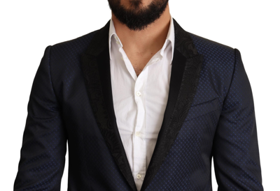 Shop Dolce & Gabbana Elegant Blue Slim Fit Martini Men's Blazer