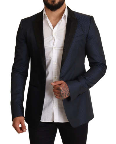 Shop Dolce & Gabbana Elegant Blue Slim Fit Martini Men's Blazer