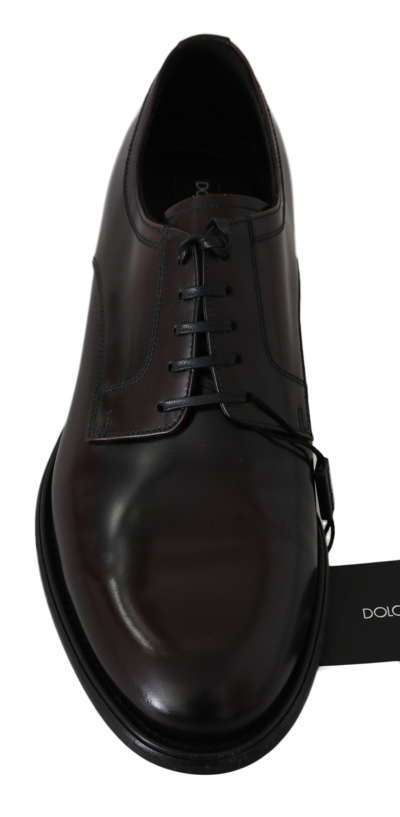 Shop Dolce & Gabbana Bordeaux Leather Dress Derby  Sangria Men's Shoes