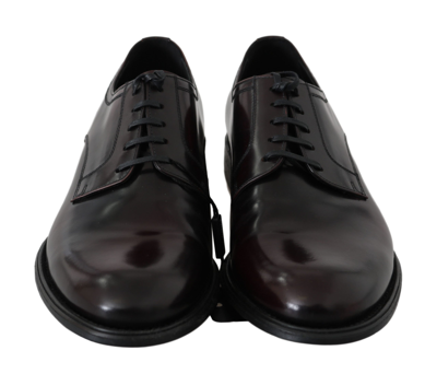 Shop Dolce & Gabbana Bordeaux Leather Dress Derby  Sangria Men's Shoes