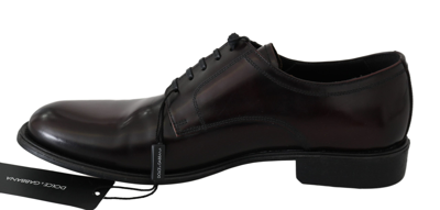 Shop Dolce & Gabbana Bordeaux Leather Dress Derby  Sangria Men's Shoes
