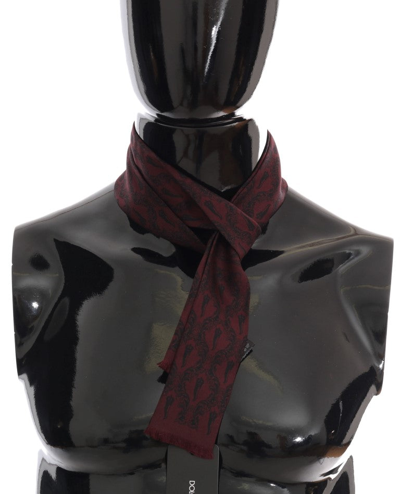 Shop Dolce & Gabbana Bordeaux Silk Crown Chili Men's Scarf
