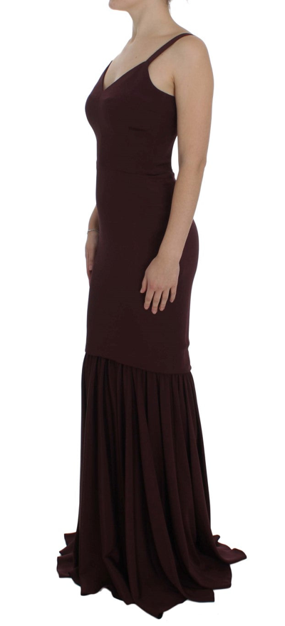 Shop Dolce & Gabbana Bordeaux Stretch Full Length Sheath Women's Dress