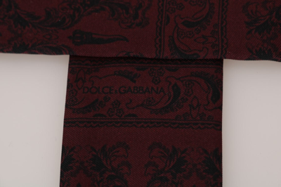 Shop Dolce & Gabbana Bordeaux Silk Crown Chili Men's Scarf